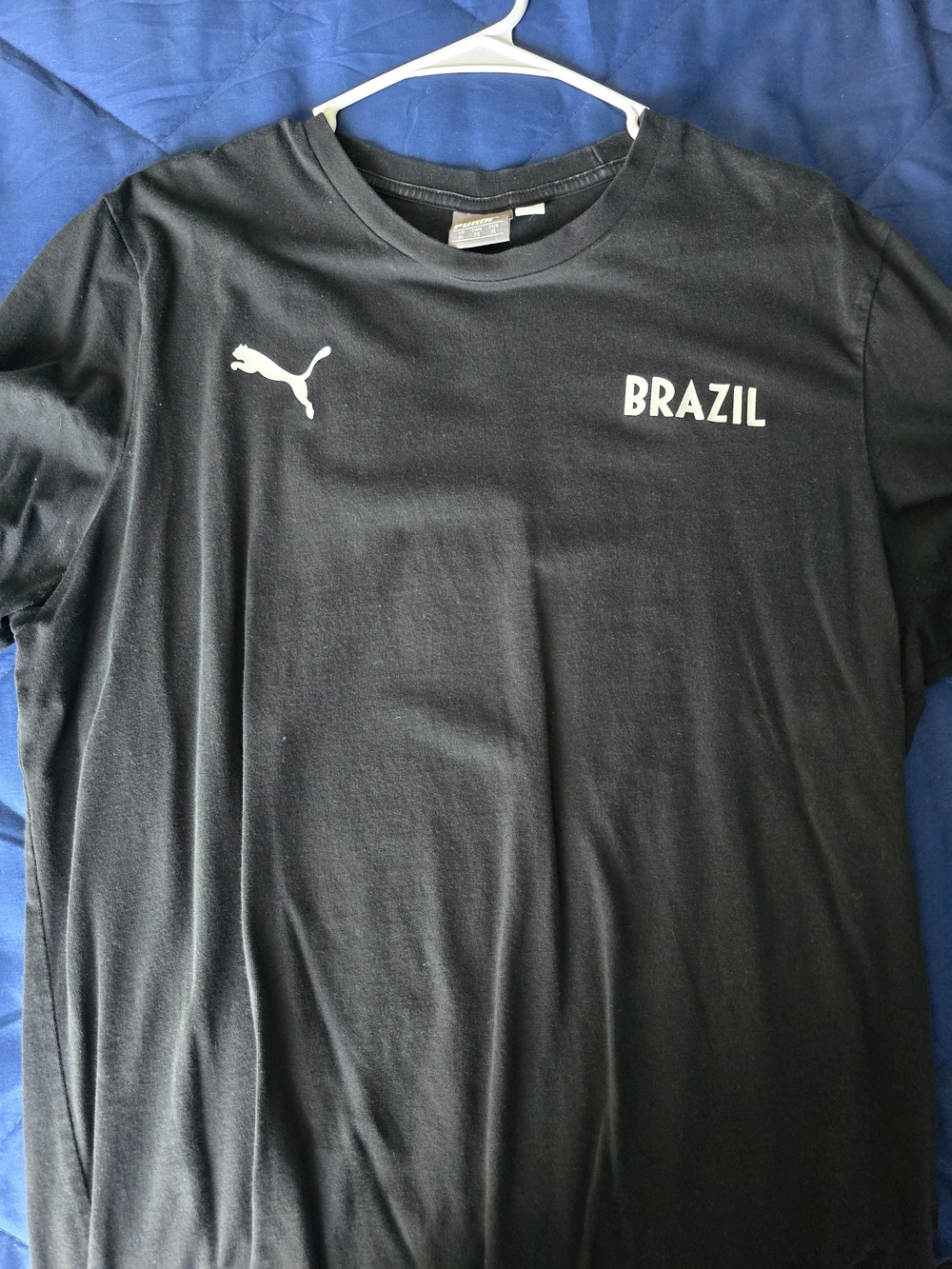 Puma Black Short-Sleeve 'Brazil' Logo Tee